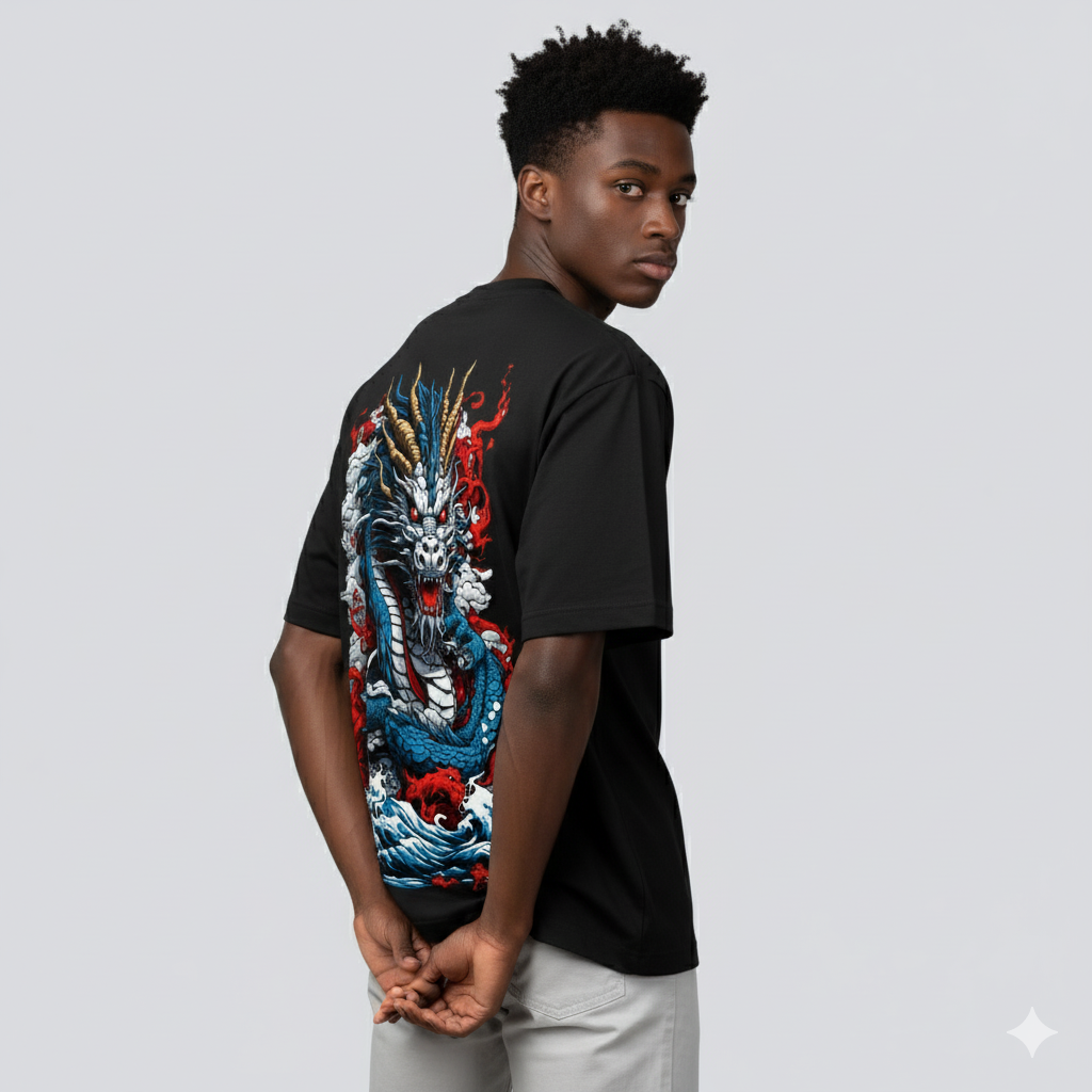 DRACO OVERSIZED bLACK TEE