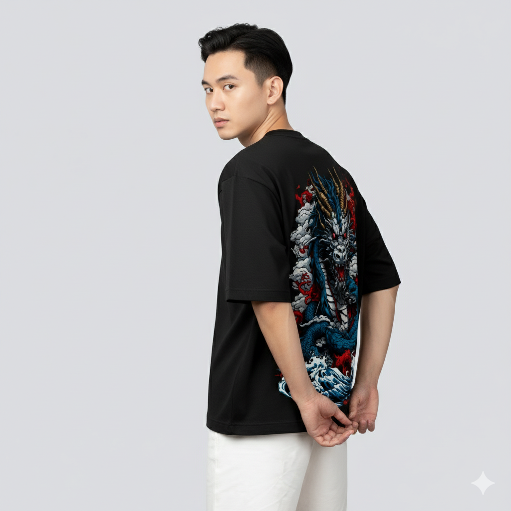 DRACO OVERSIZED bLACK TEE