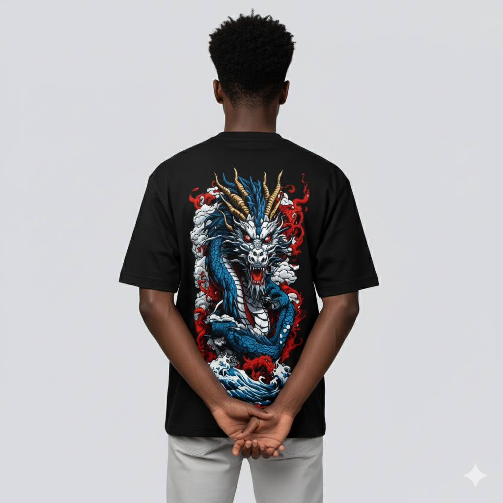 DRACO OVERSIZED bLACK TEE